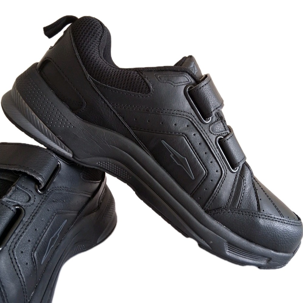 AVIA Sneakers Mens 10 W Quickstep‎ Strap Non-Marking Black Leather Walking Shoes